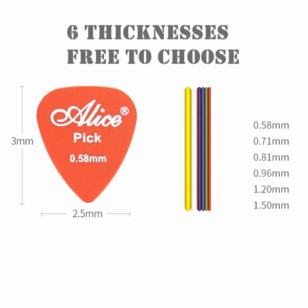 24-50PCS Matte Alice Guitar Picks Acoustic Electric Bass 0.58-1.5mm