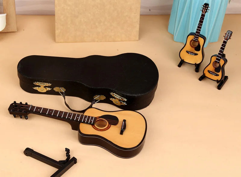 Wooden Mini Classical Guitar Decorative Ornament Miniature Model Gift