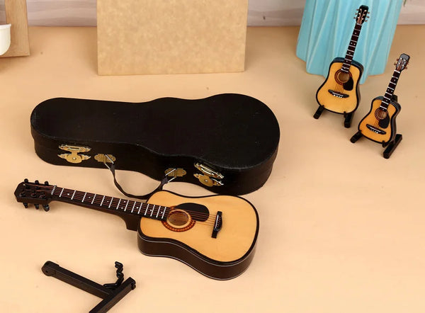 Wooden Mini Classical Guitar Decorative Ornament Miniature Model Gift