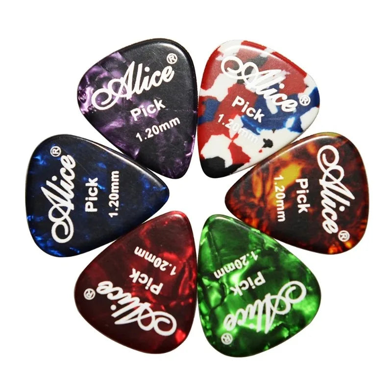 6pcs Celluloid Guitar Picks 0.46mm to 1.5mm for Acoustic & Electric Guitar
