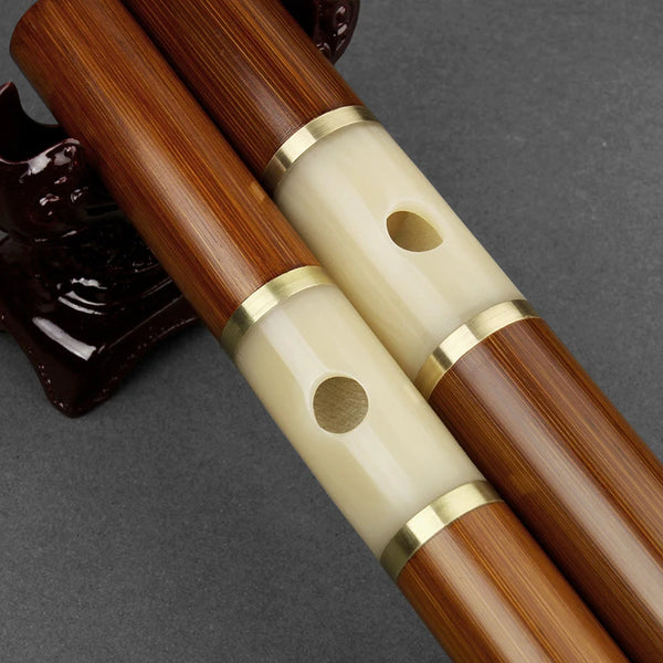 Bamboo Flute F Key Ancient Style Horizontal Non Membrane Advanced Performance
