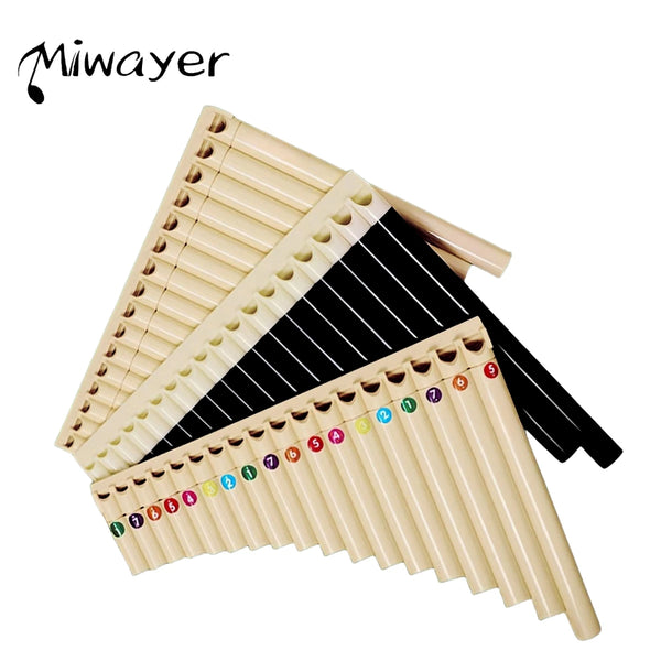 Miwayer 18 Pipe Handmade ABS Pan Flute Folk Musical Instrument for Students