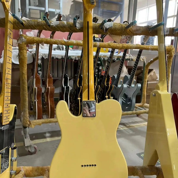 Tele  Guitar,  Body, Cream Yellow Color, Maple Fingerboard, 6 Strings Guitarra,