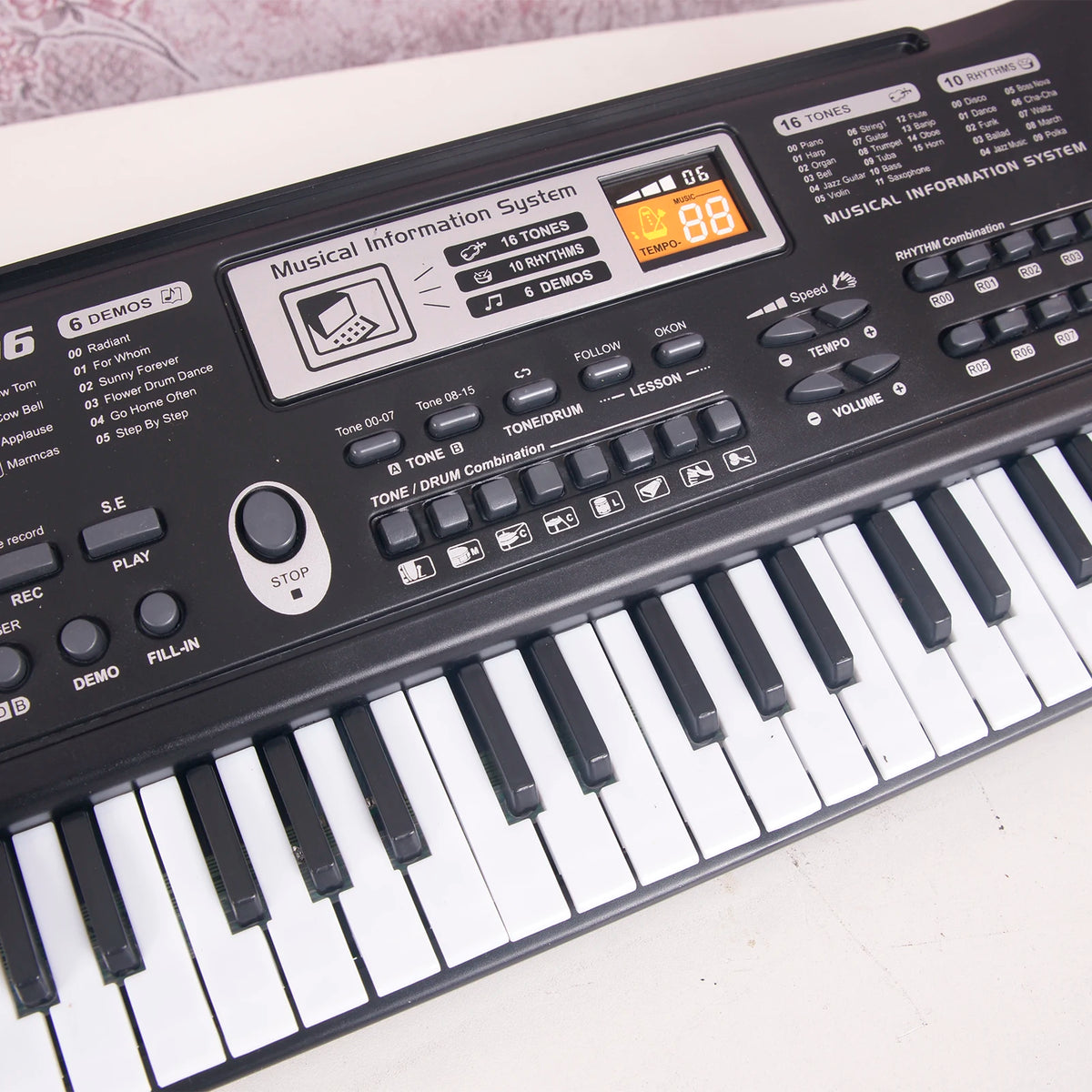 61 Keys Black Digital Electronic Keyboard Electric Piano Kids Gift