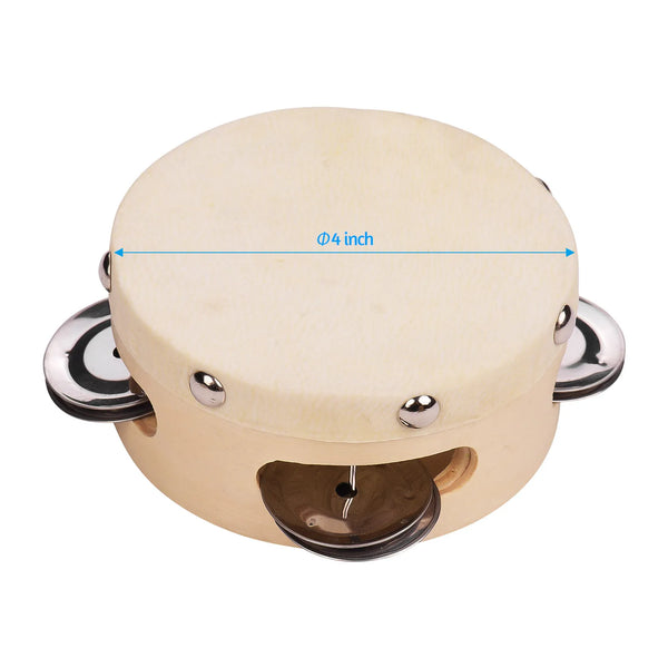 Hand Tambourine with Metal Single Row Jingles