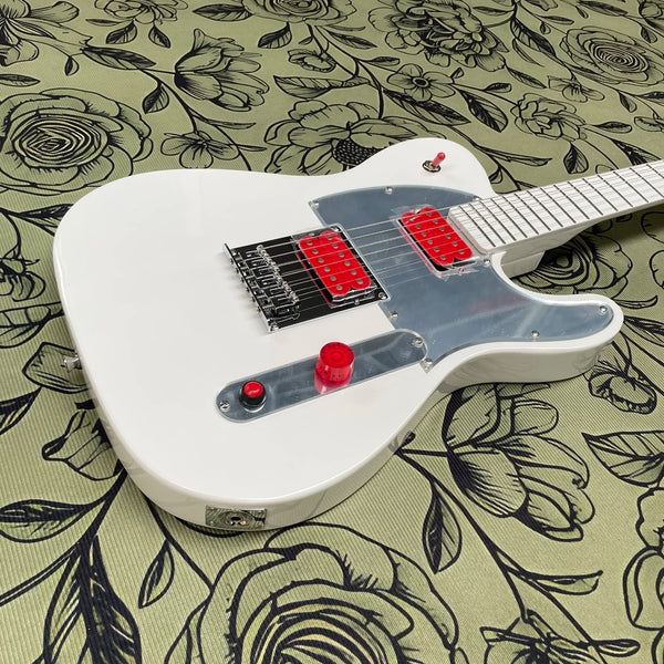 6-string electric guitar, all white maple fingerboard
