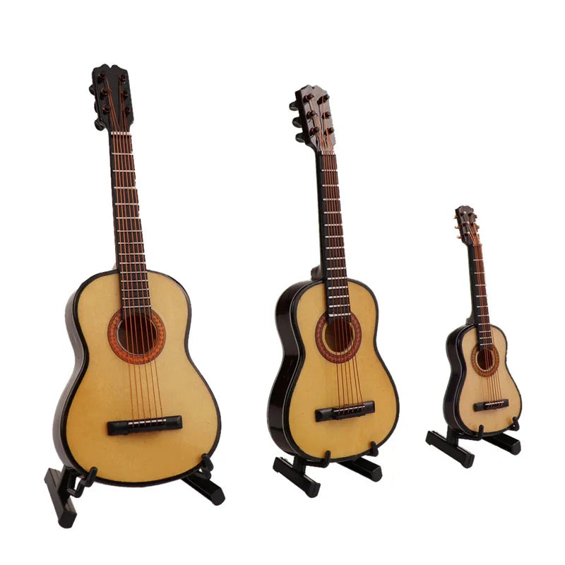 Wooden Mini Classical Guitar Decorative Ornament Miniature Model Gift