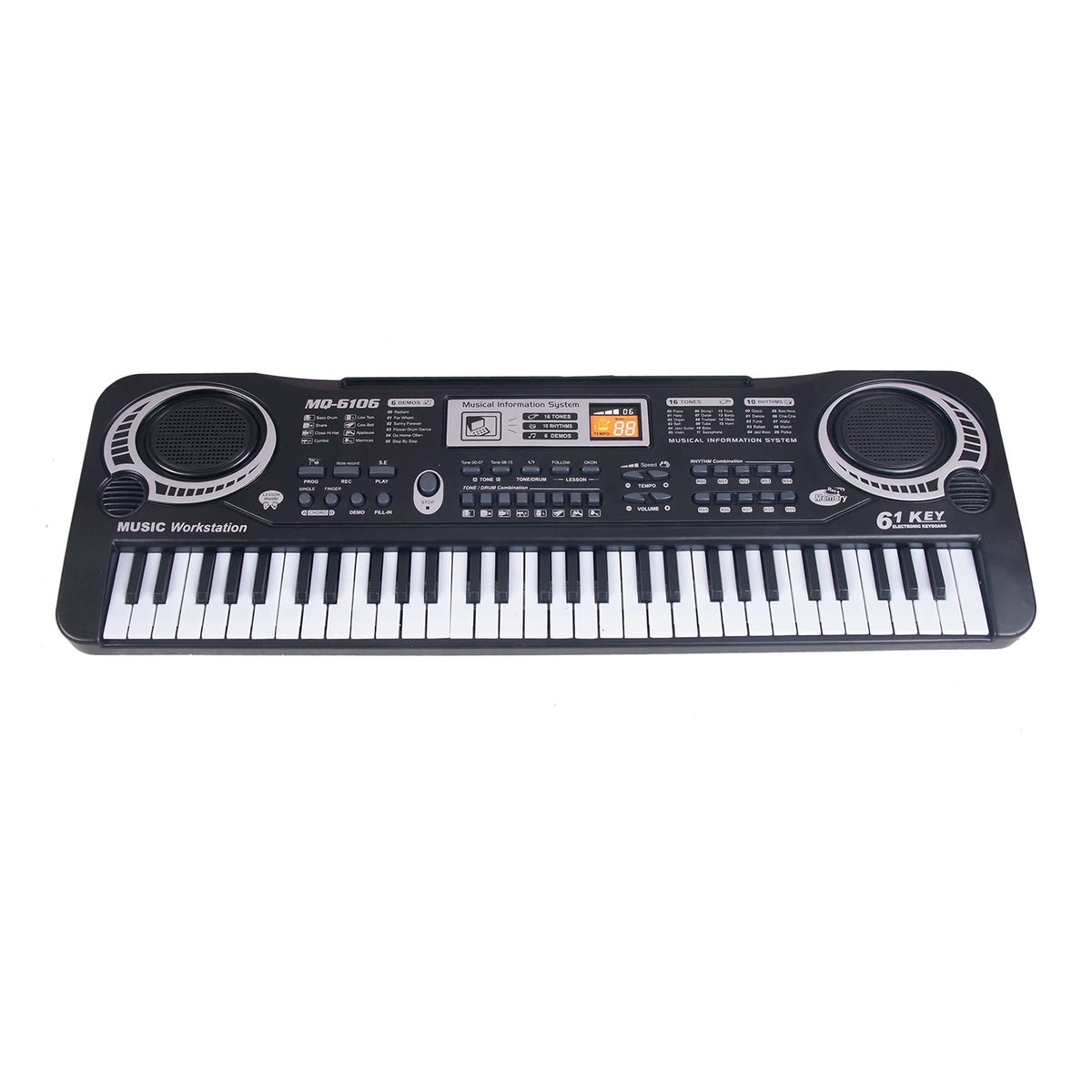 61 Keys Black Digital Electronic Keyboard Electric Piano Kids Gift
