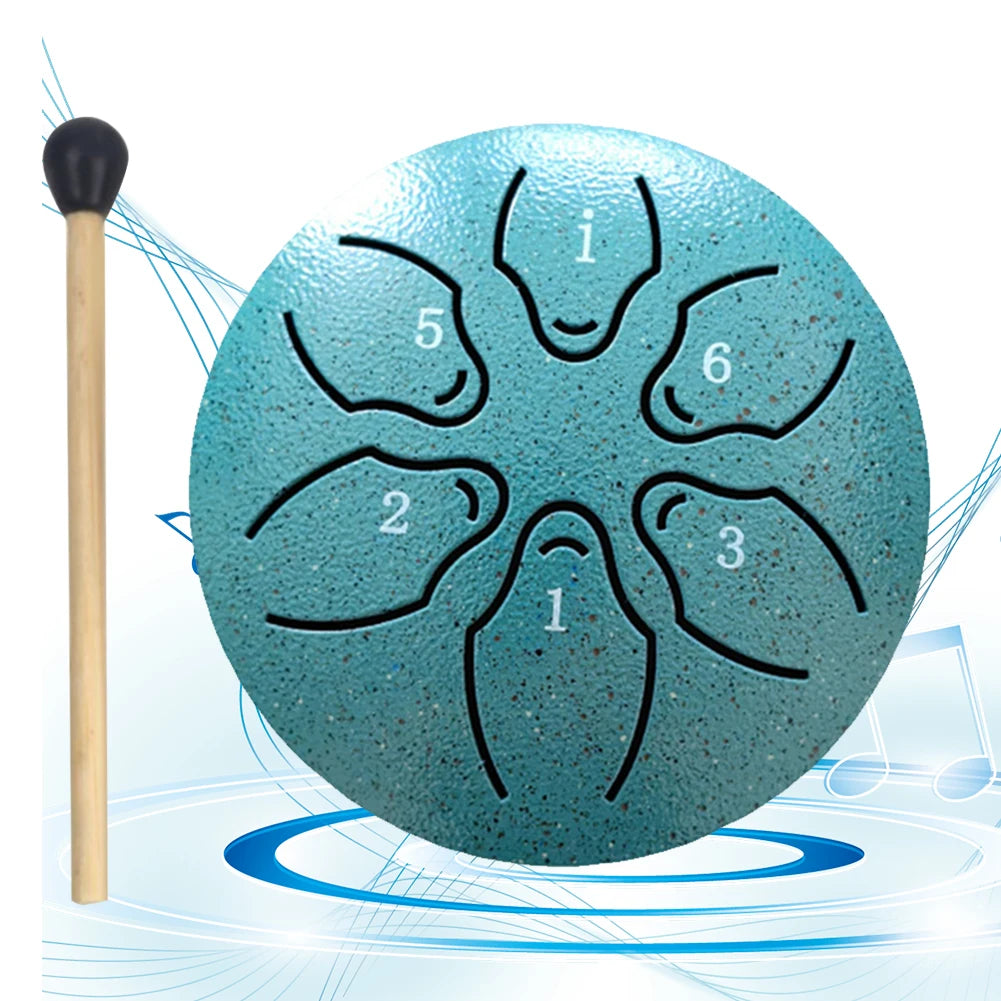 3 Inch 6 Notes Steel Tongue Drum Mini Hand Drum Ethereal Percussion