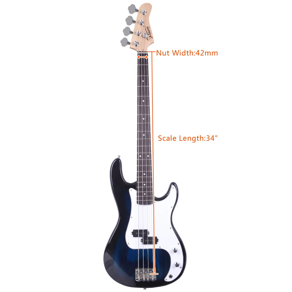 Electric Bass Guitar 4 Strings 20 Frets Electric Bass Set Electric Bass
