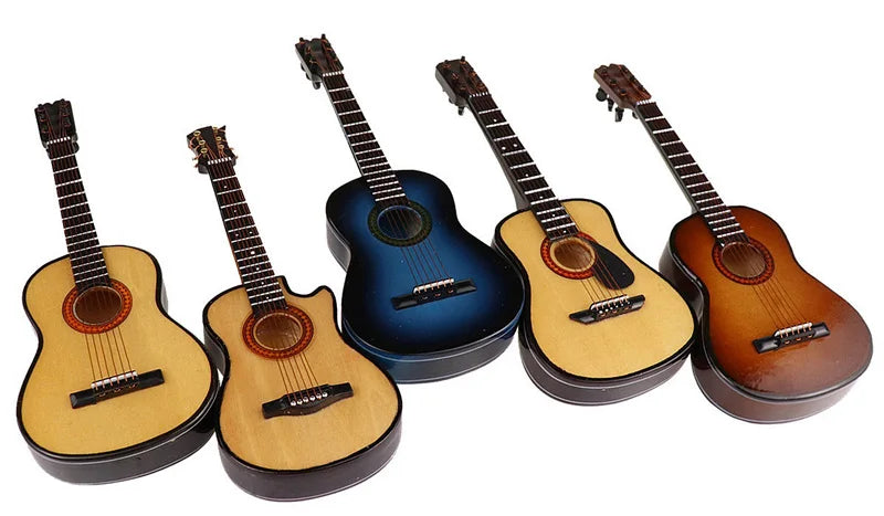 Wooden Mini Classical Guitar Decorative Ornament Miniature Model Gift