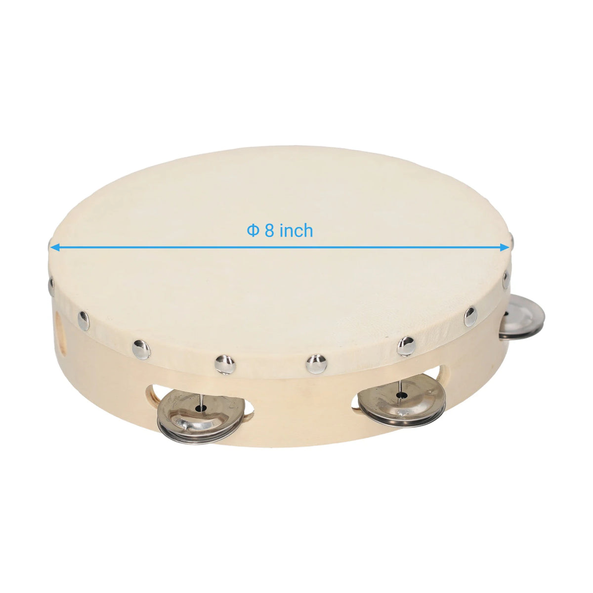 8 Inch Hand Tambourine with Metal Single Row