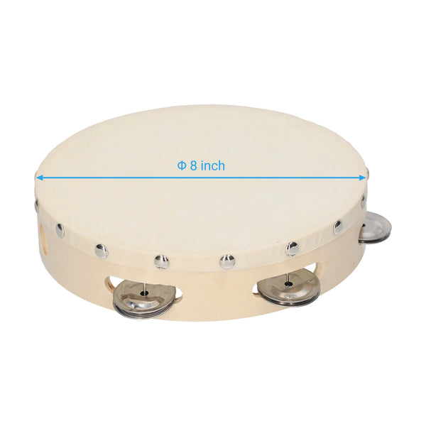 8 Inch Hand Tambourine with Metal Single Row