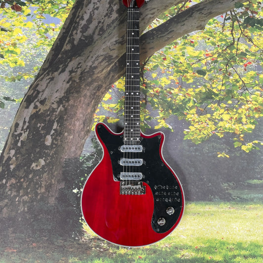 Red electric guitar