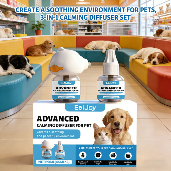 EelJoy Dog & Cat Calming Pheromone Diffuser Kit – 45ml, Anti-Anxiety & Stress Relief