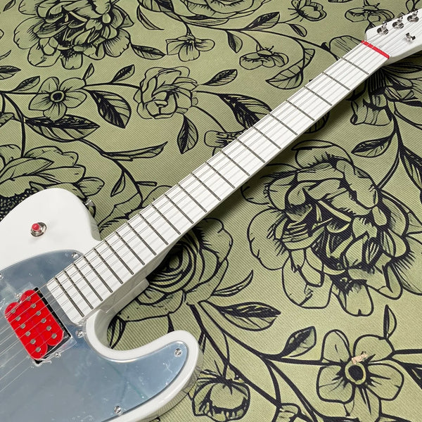 6-string electric guitar, all white maple fingerboard