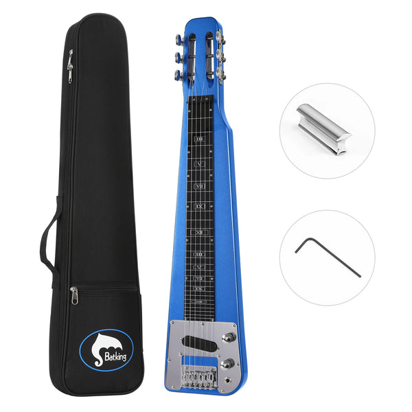 Lap Steel Guitar 6 String Slotted Headstock with Gigbag & Slide Bar