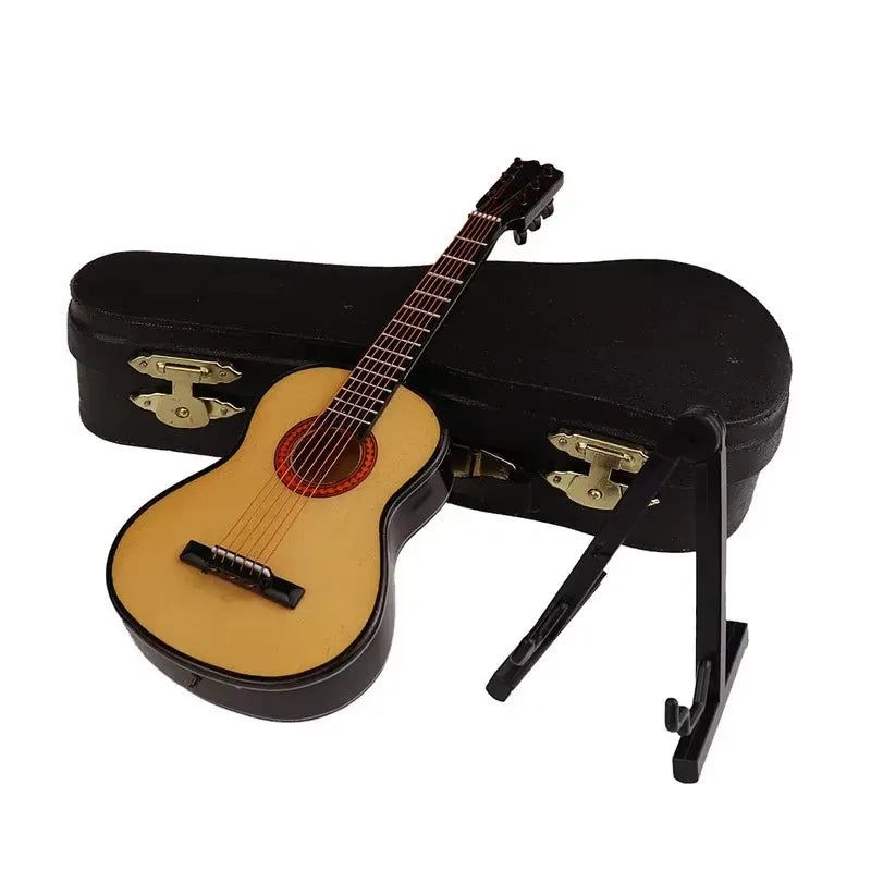 Wooden Mini Classical Guitar Decorative Ornament Miniature Model Gift