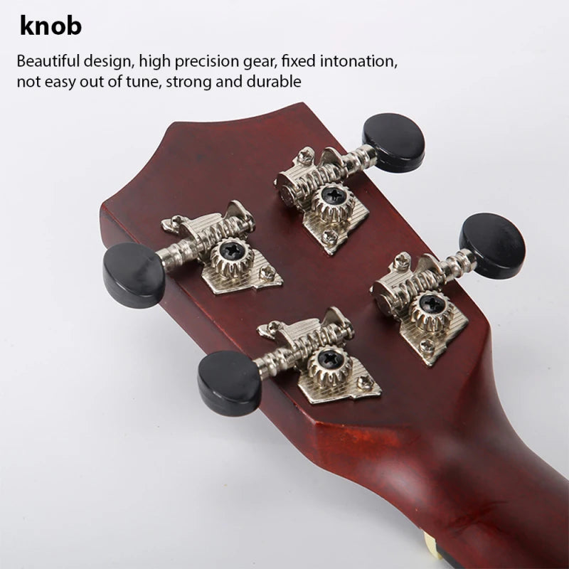 23 Inch Ukulele Kit with Bag Strings Strap Capo Pick Tuner for Beginners