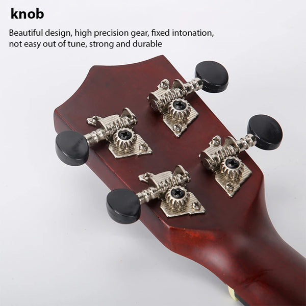 23 Inch Ukulele Kit with Bag Strings Strap Capo Pick Tuner for Beginners