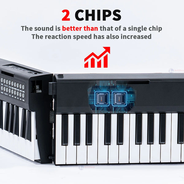 New Folding Piano 88 Keys Midi Keyboard Professional Electronic Portable Synthesizer