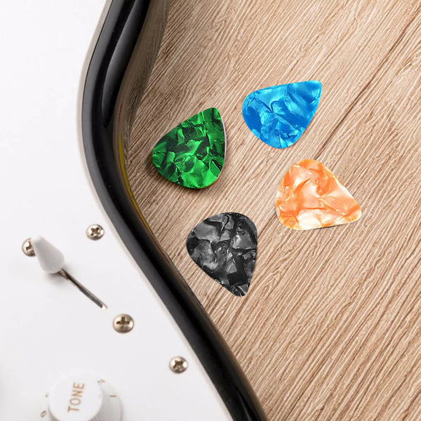 10pcs Colorful Guitar Picks & Pick Holder Set Celluloid Ukulele Accessories