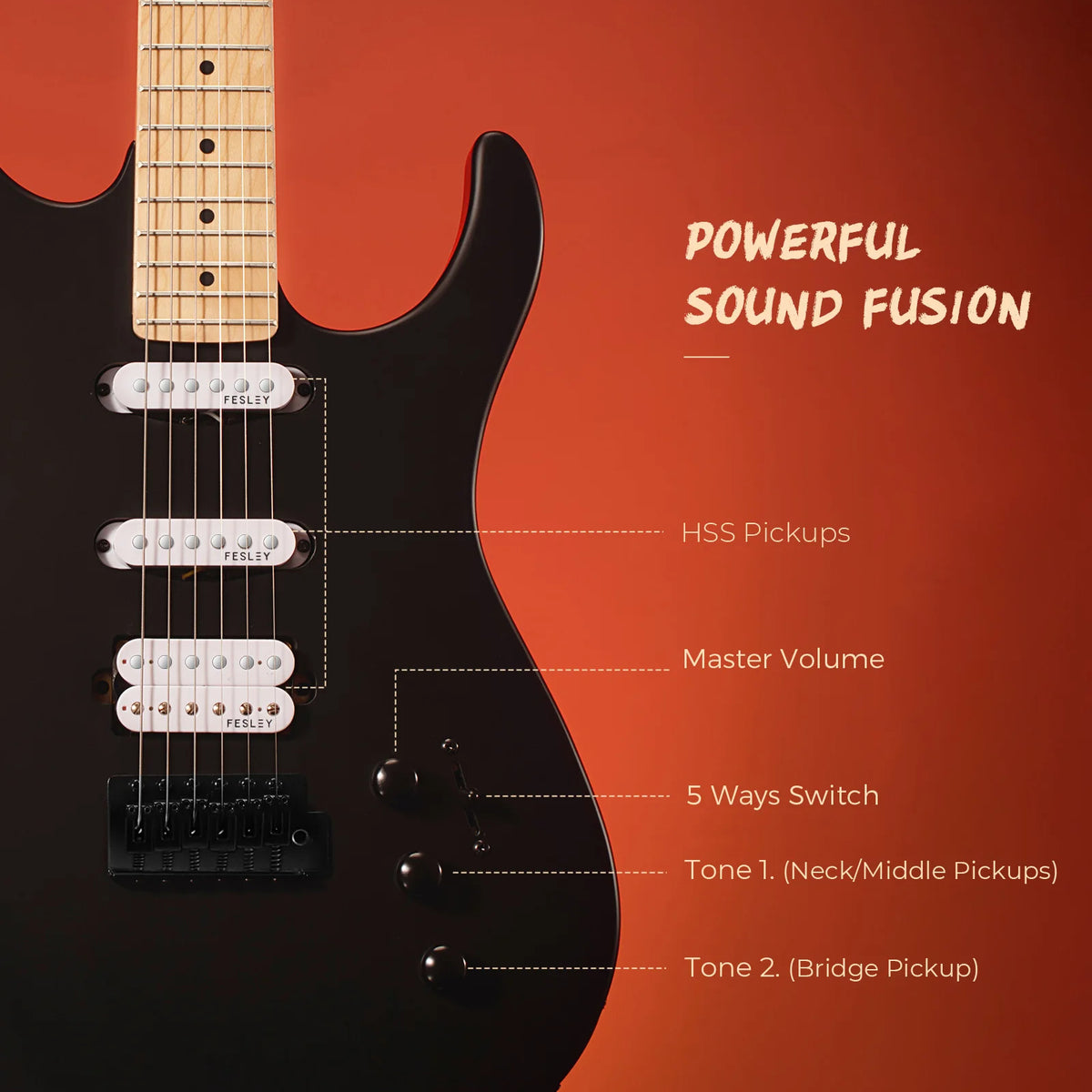 Fesley 39 Inch Electric Guitar