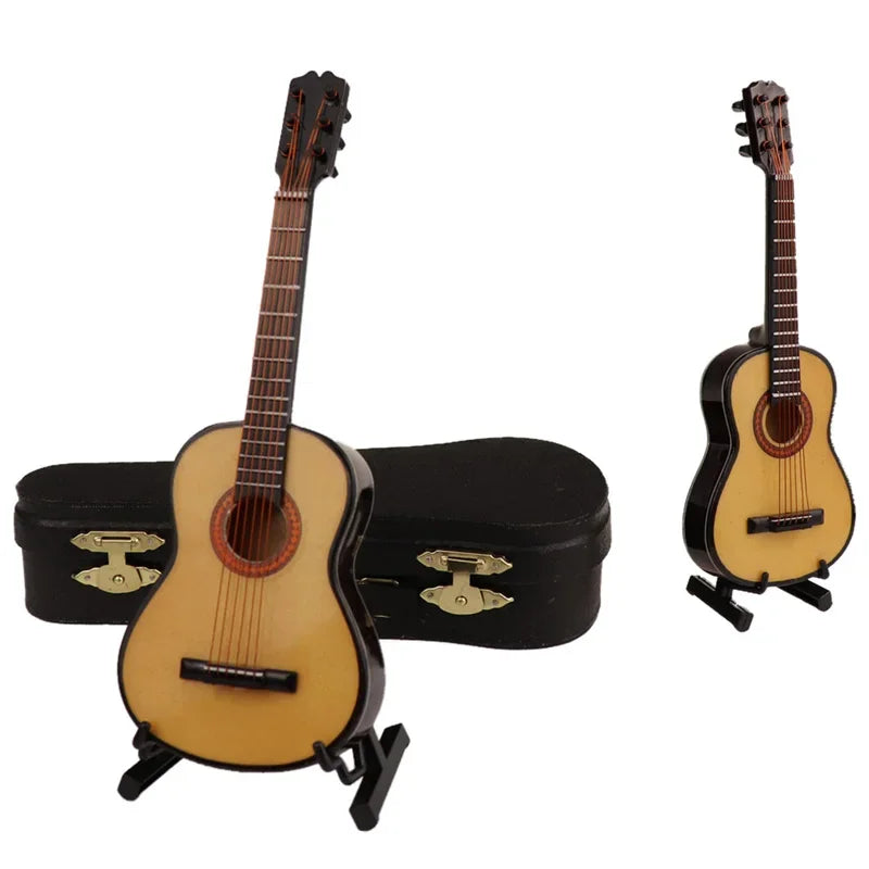Wooden Mini Classical Guitar Decorative Ornament Miniature Model Gift