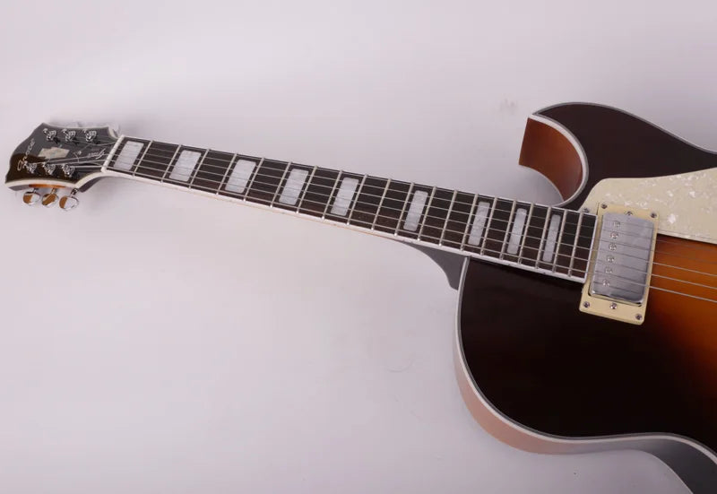 jazz hollow body f hole sunburst electric guitar