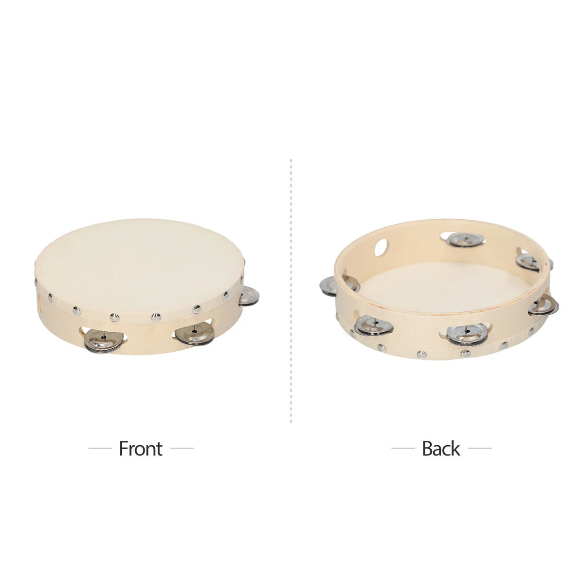 8 Inch Hand Tambourine with Metal Single Row