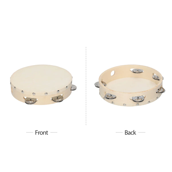8 Inch Hand Tambourine with Metal Single Row