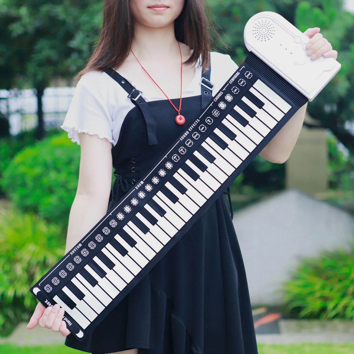 49 Keys Foldable Colorful Roll Up Electric Piano Rainbow Key Kids Gift