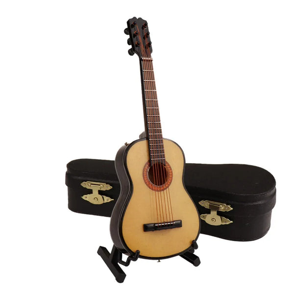 Wooden Mini Classical Guitar Decorative Ornament Miniature Model Gift