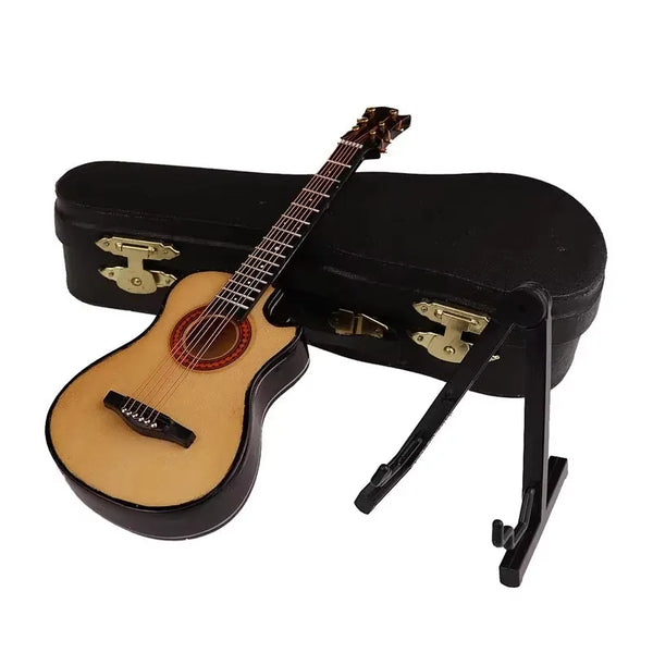 Wooden Mini Classical Guitar Decorative Ornament Miniature Model Gift