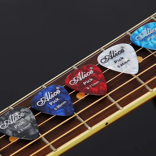6pcs Celluloid Guitar Picks 0.46mm to 1.5mm for Acoustic & Electric Guitar