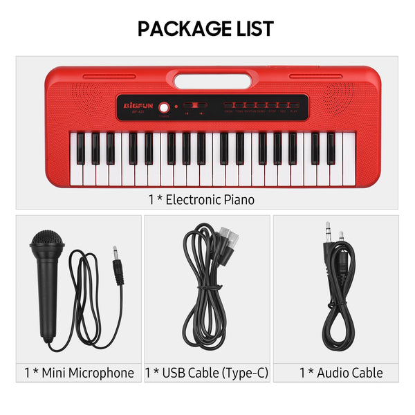 BIGFUN 37 Key Digital Electronic Keyboard Piano Musical Instrument Gift