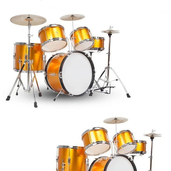 Drum Kit 5 Drums 2 Cymbals Full Size Kids Percussion Instrument Set