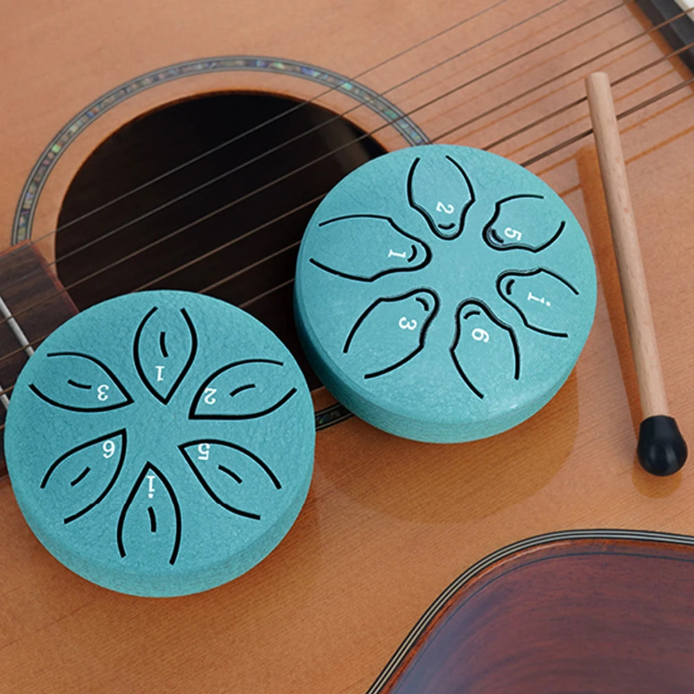3 Inch 6 Notes Steel Tongue Drum Mini Hand Drum Ethereal Percussion