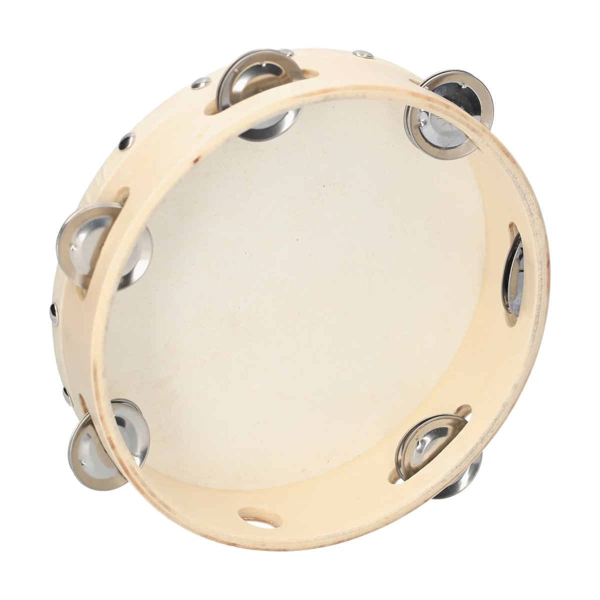 8 Inch Hand Tambourine with Metal Single Row