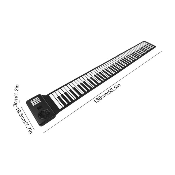 88 Key Portable Foldable Silicone Roll Up Piano for Home Practice