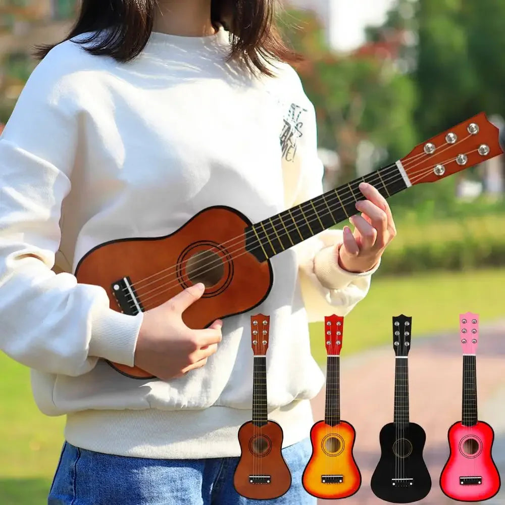 21 Inch Basswood Ukulele 6 Strings Small Acoustic Mini Guitar Toy