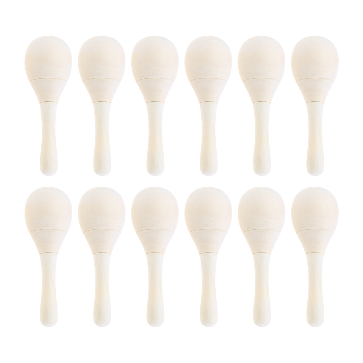 12pcs Wooden Maracas 4.5Inch Easy Griping