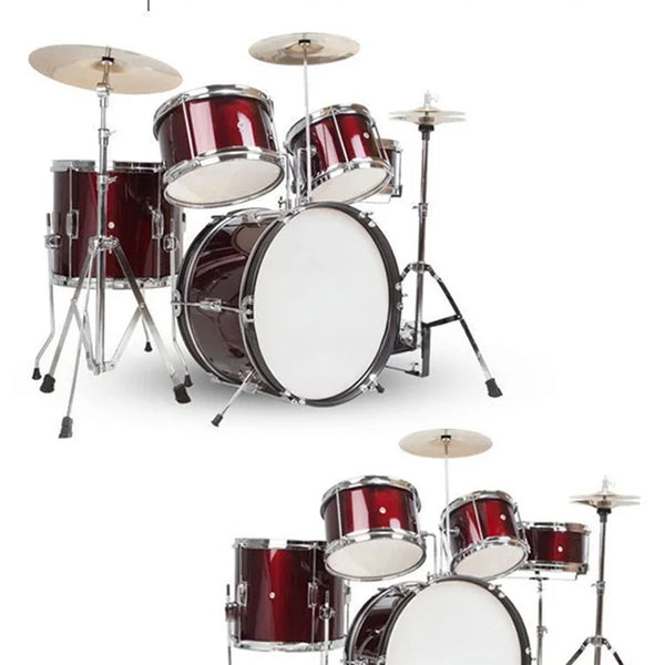 Drum Kit 5 Drums 2 Cymbals Full Size Kids Percussion Instrument Set