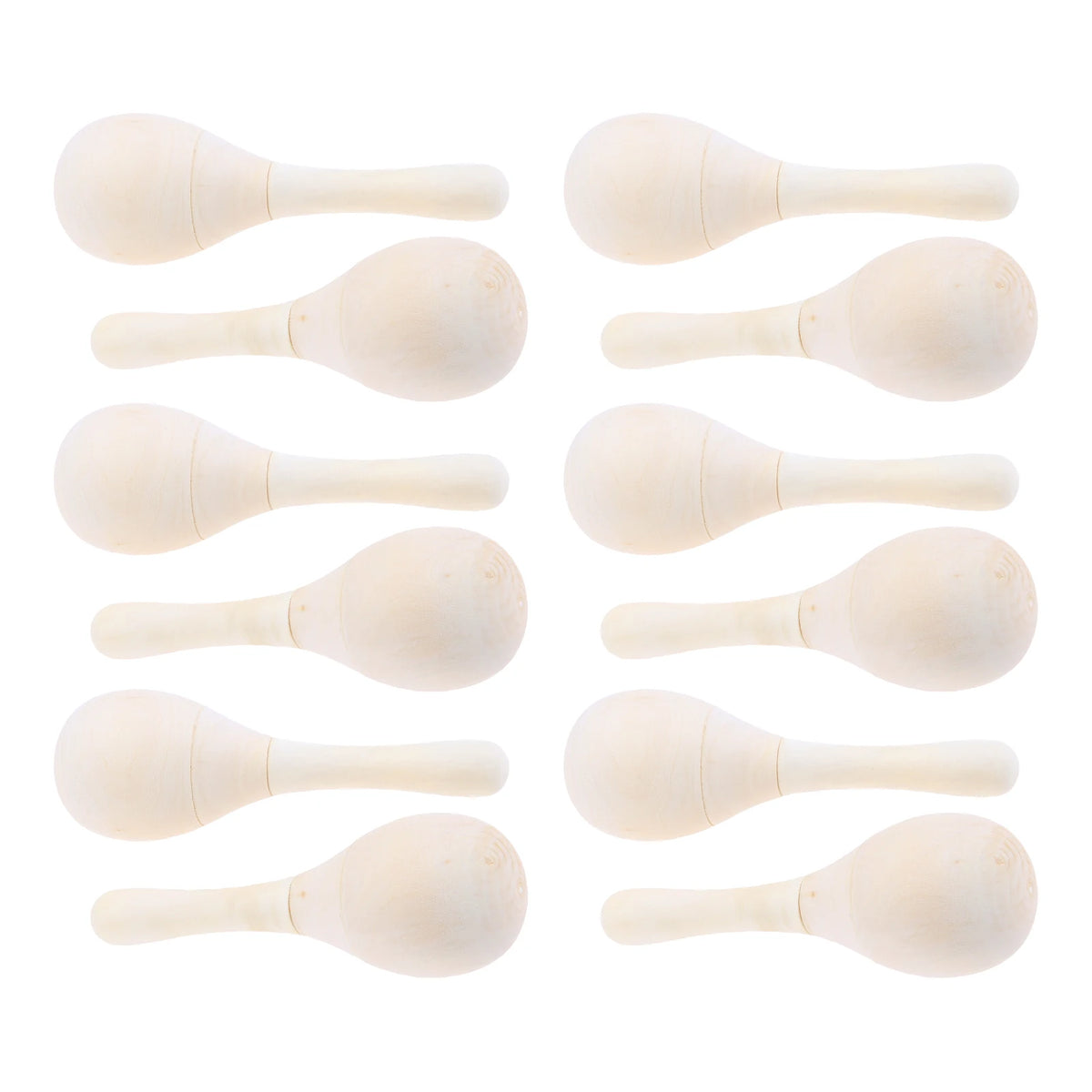 12pcs Wooden Maracas 4.5Inch Easy Griping