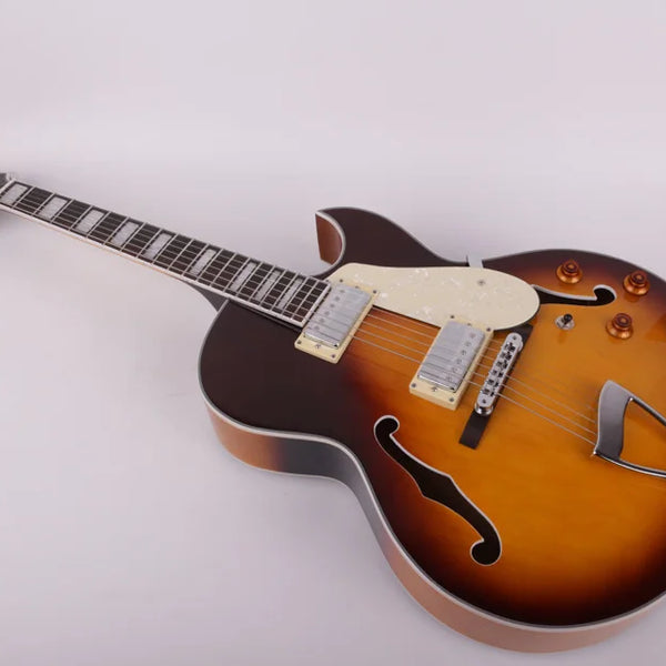 Jazz Hollow Body F Hole Sunburst Electric Guitar