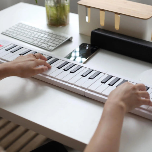 61-Key Foldable Electronic Piano Keyboard with LED Display Built-in Battery
