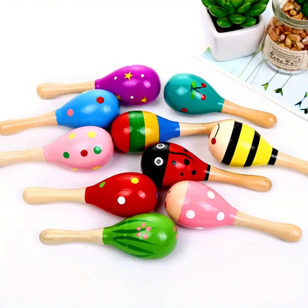 Wooden Sand Hammer Shaker for Toddlers & Early Music Education