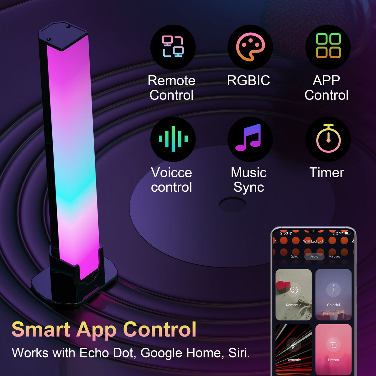 WiFi Music LED Atmosphere Light for Gaming Setup