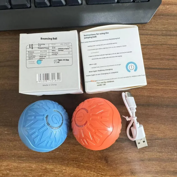 Pets Electric Jumping Ball Automatic Dog-teasing Luminous Pet Products Pets Dogs Training Products Ball Toys For Dogs Resistance