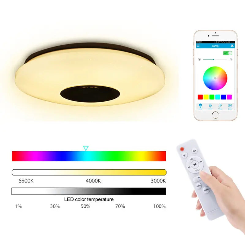LED Music Ceiling Light with Remote Control (15.94in)